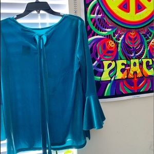 Teal suede women’s  blouse